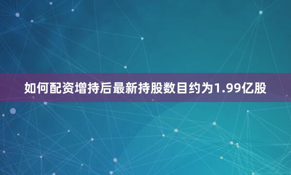 如何配资增持后最新持股数目约为1.99亿股